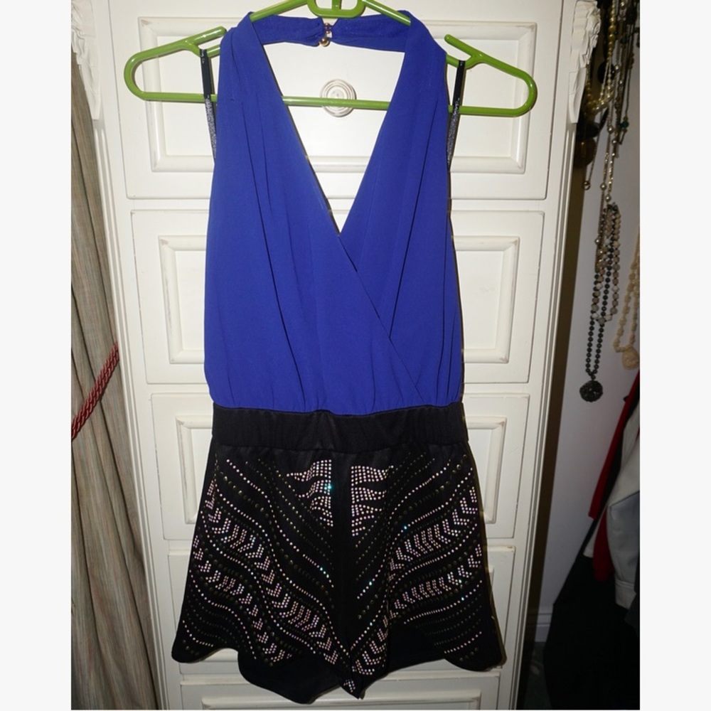 Studded Halter Romper 